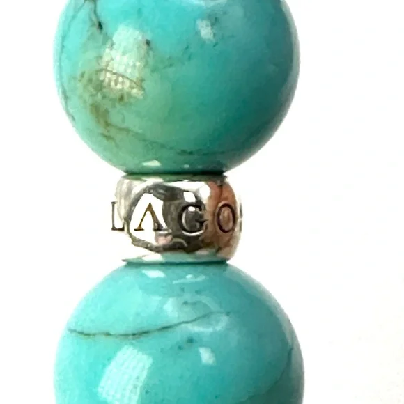 Lagos Turquoise Silver Station Bead Bracelet - Picture 5 of 7